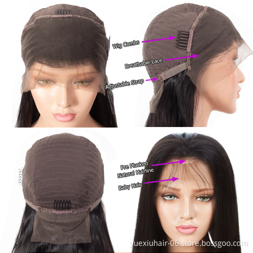 Pre Plucked Hairline Cuticle Aligned Virgin Hair Water Wave Frontal Lace Wig Raw Indian Cuticle Aligned Hair Wig Manufacture